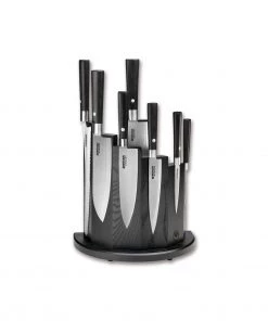 Knife Sets Boker Damascus Black 8-Pc Knife Block Set