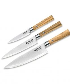 Knife Sets Boker Damascus Olive 3-Pc Set