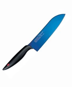 Santoku Knives Chroma Kasumi Titanium: 7" Santoku Knife - Blue