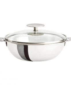Cristel USA Woks Cristel Casteline Removable Handle - 3 Qt Wok W/Lid