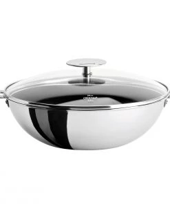 Cristel USA Cristel Casteline Removable Handle - 4 Qt Non-Stick Wok W/Lid Woks