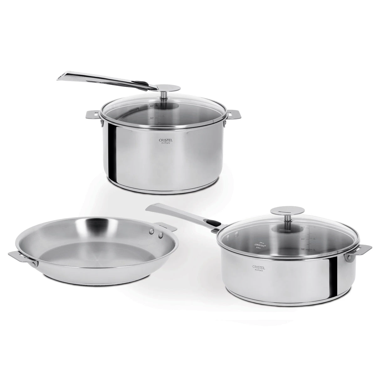 Cristel USA Cookware Sets Cristel Casteline Removable Handle - 7-Pc Stainless Steel Cookware Set 3 Cristel USA Cookware Sets Cristel Casteline Removable Handle - 7-Pc Stainless Steel Cookware Set
