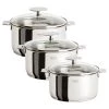 Cristel USA Cristel Casteline Removable Handle -Set Of 3 Saucepans W/Lids Saucepans & Sauciers