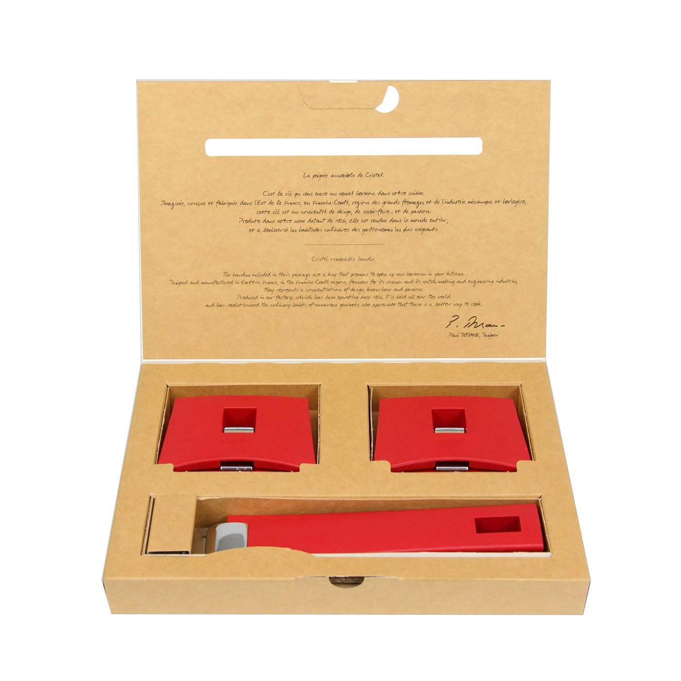 Cristel USA Cristel Mutine Removable Handle - Set Of 1 Handle + 2 Side Handles - Raspberry 3 Cristel USA Cristel Mutine Removable Handle - Set Of 1 Handle + 2 Side Handles - Raspberry