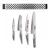 Knife Sets Global G-251138/M30 - 5 Pc Magnetic Knife Bar Set