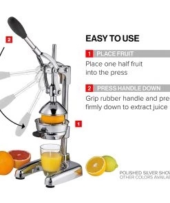 Fruit & Citrus Tools Cilio Commercial Grade Citrus Press - Silver Polished 7 Fruit & Citrus Tools Cilio Commercial Grade Citrus Press - Silver Polished