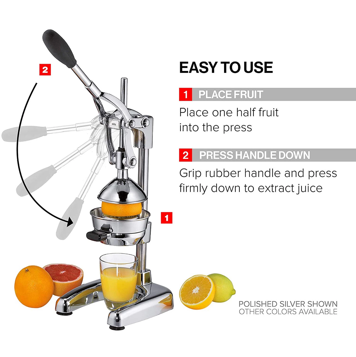 Fruit & Citrus Tools Cilio Commercial Grade Citrus Press - Silver Polished 5 Fruit & Citrus Tools Cilio Commercial Grade Citrus Press - Silver Polished