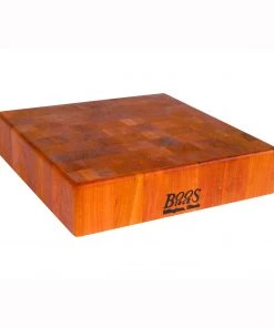 John Boos 14 X 14 X 3 End Grain Cherry Chopping Block - Non-Reversible Cutting Boards