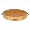 John Boos 18-Inch Round Maple Chopping Block W/Handles - Non Reversible Cutting Boards