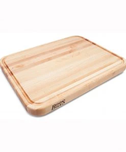 John Boos 24 X 18 X 1.5 Maple Tenmoku Cutting Board W/ Stainless Steel Feet - Non-Reversible