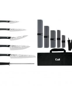 Kai Pro 7 Pc Culinary Knife Set W/Knife Roll