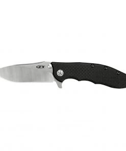 Kershaw ZT - 3.5" Stonewashed Hinderer Slicer Knife - Carbon Fiber Handle