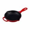 Le Creuset 6 1/3" (1/2 Qt.) Signature Iron Handle Skillet - Cherry Frypans & Skillets