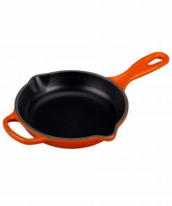 Le Creuset 6 1/3" (1/2 Qt.) Signature Iron Handle Skillet - Flame Frypans & Skillets