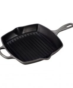 Le Creuset 10 1/4" Signature Square Skillet Grill - Oyster Grill Pans & Griddles