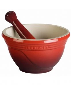 Le Creuset 10 Oz. Mortar & Pestle - Cerise
