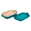 Le Creuset 14 3/4" X 9" X 2 1/2" Rectangular Dish W/Platter Lid - Caribbean