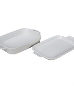 Serveware Le Creuset 14 3/4" X 9" X 2 1/2" Rectangular Dish W/Platter Lid - White