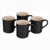 Le Creuset Set Of 4 - 14 Oz. Mugs - Licorice Coffee Mugs & Teacups