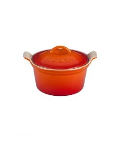 Le Creuset 18 Oz. (6 1/4") Heritage Covered Cocotte - Flame