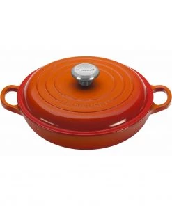 Dutch Ovens & Brasiers Le Creuset 1 1/2 Qt. Signature Braiser W/Stainless Steel Knob - Flame