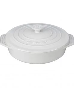 Bakers & Casseroles Le Creuset 2 1/10 Qt. (9 1/2") Covered Round Casserole - White