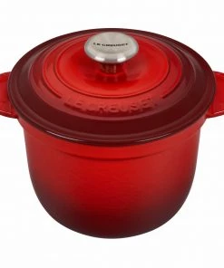 Specialty Cookware Le Creuset 2 1/4 Qt. Rice Pot W/Stainless Steel Knob & Stoneware Insert - Cerise