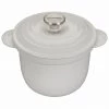 Le Creuset 2 1/4 Qt. Rice Pot W/Stainless Steel Knob & Stoneware Insert - White