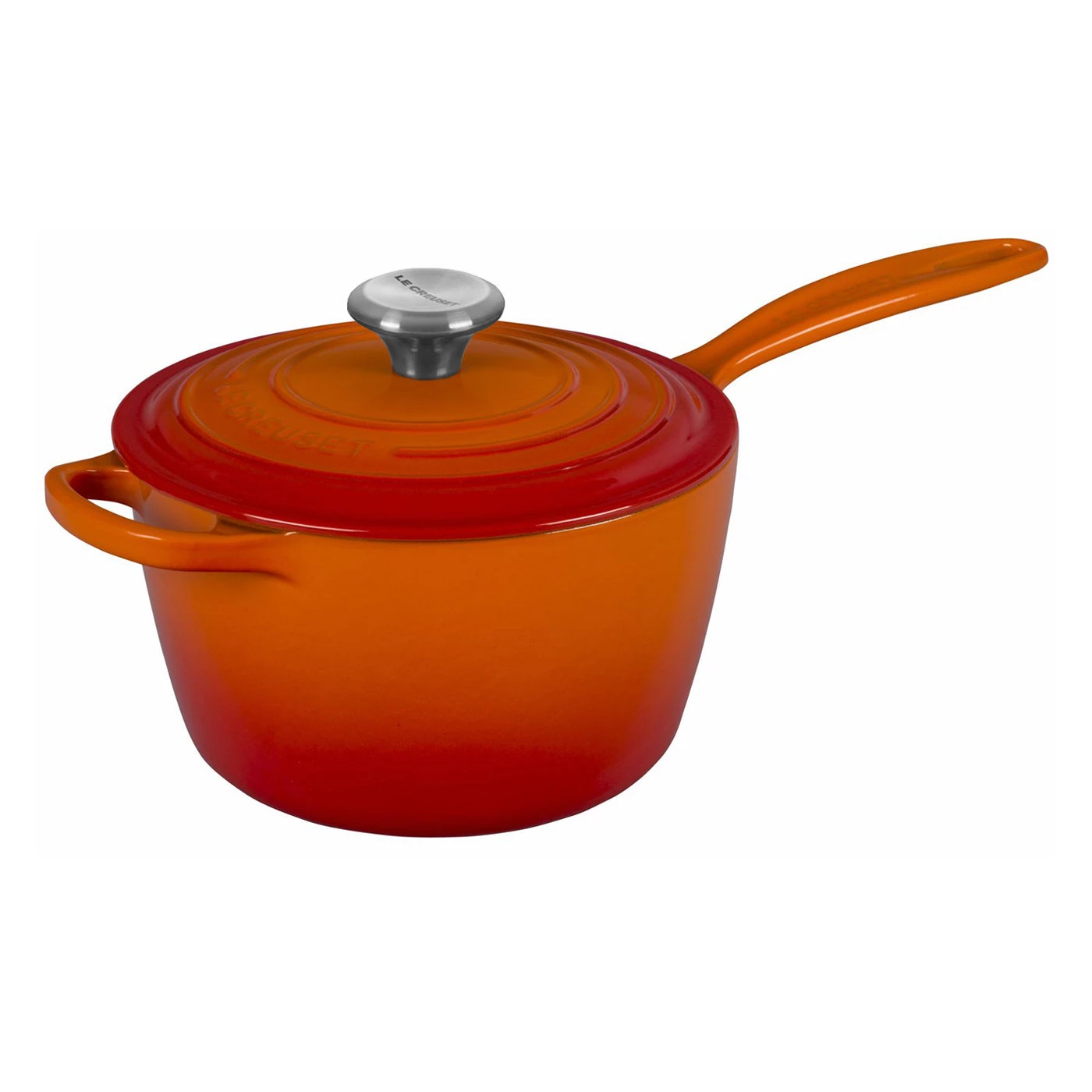 Saucepans & Sauciers Le Creuset 2 1/4 Qt. Signature Saucepan W/Stainless Steel Knob - Flame 3 Saucepans & Sauciers Le Creuset 2 1/4 Qt. Signature Saucepan W/Stainless Steel Knob - Flame
