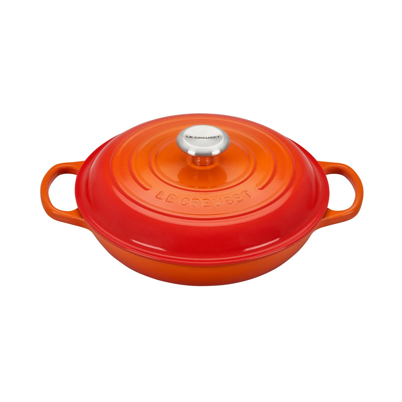 Dutch Ovens & Brasiers Le Creuset 2.25 Qt. Signature Braiser W/Stainless Steel Knob - Flame 3 Dutch Ovens & Brasiers Le Creuset 2.25 Qt. Signature Braiser W/Stainless Steel Knob - Flame
