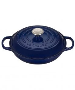 Le Creuset 2.25 Qt. Signature Braiser W/Stainless Steel Knob - Indigo Dutch Ovens & Brasiers