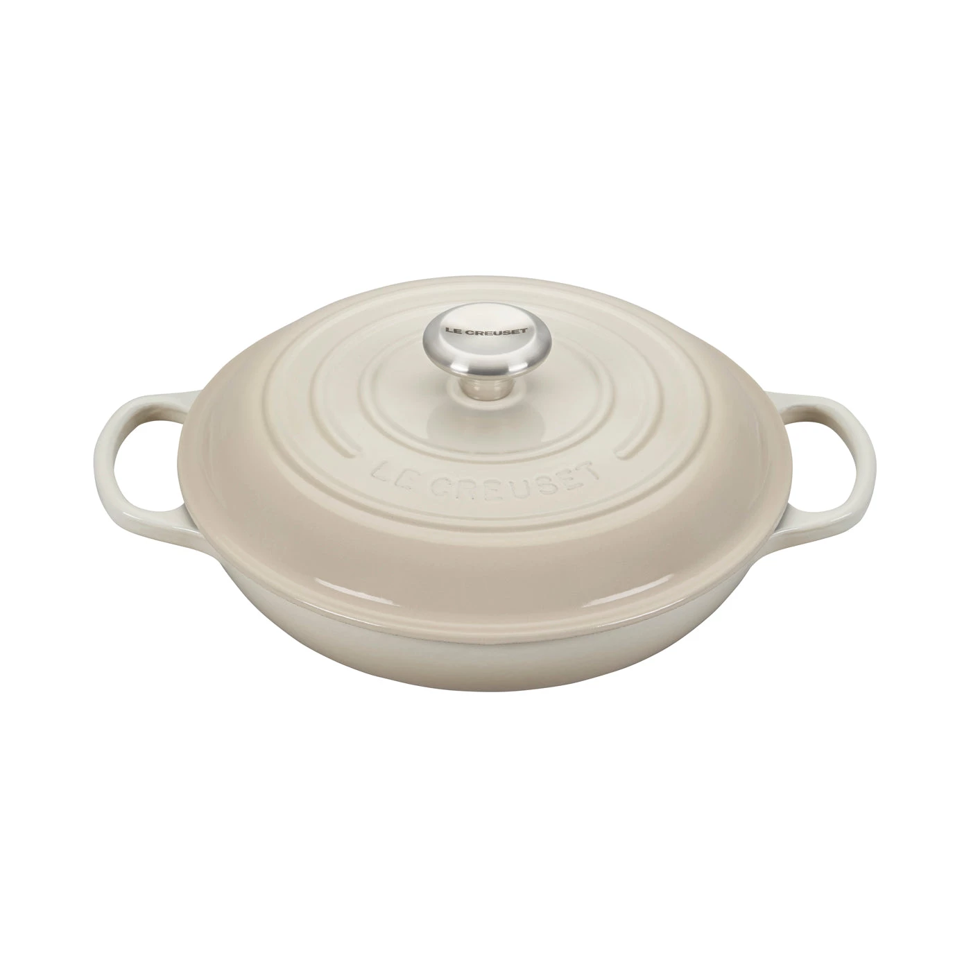 Le Creuset 2.25 Qt. Signature Braiser W/Stainless Steel Knob - Meringue Dutch Ovens & Brasiers 3 Le Creuset 2.25 Qt. Signature Braiser W/Stainless Steel Knob - Meringue Dutch Ovens & Brasiers