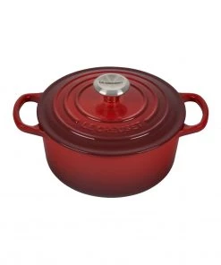 Le Creuset 2 Qt. Signature Round French Oven W/Stainless Steel Knob - Cherry Dutch Ovens & Brasiers