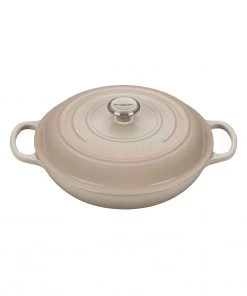 Le Creuset 3 1/2 Qt. Signature Braiser W/Stainless Steel Knob - Meringue Dutch Ovens & Brasiers