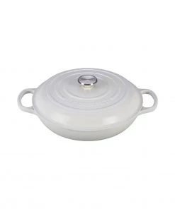 Dutch Ovens & Brasiers Le Creuset 3 3/4 Qt. Signature Braiser W/Stainless Steel Knob - White