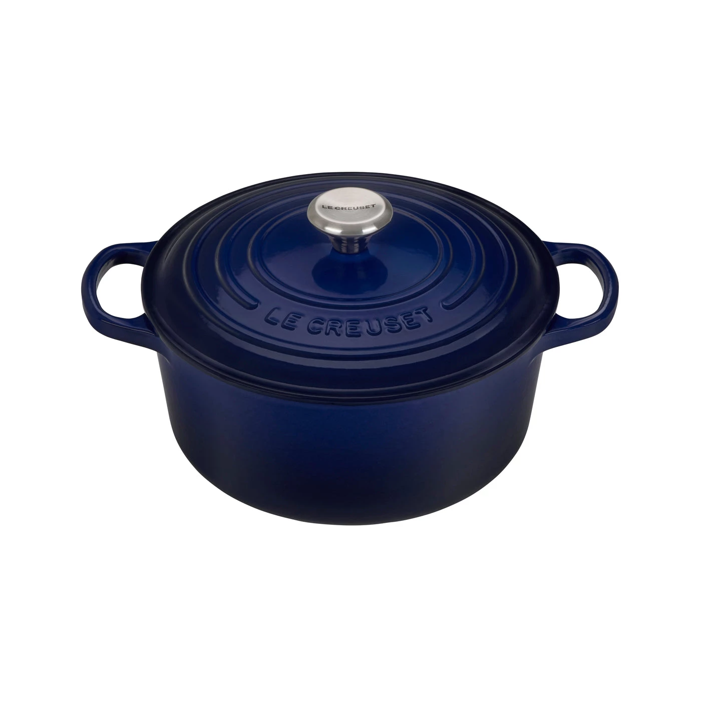 Dutch Ovens & Brasiers Le Creuset 3 1/2 Qt. Signature Round Dutch Oven W/Stainless Steel Knob - Indigo 3 Dutch Ovens & Brasiers Le Creuset 3 1/2 Qt. Signature Round Dutch Oven W/Stainless Steel Knob - Indigo
