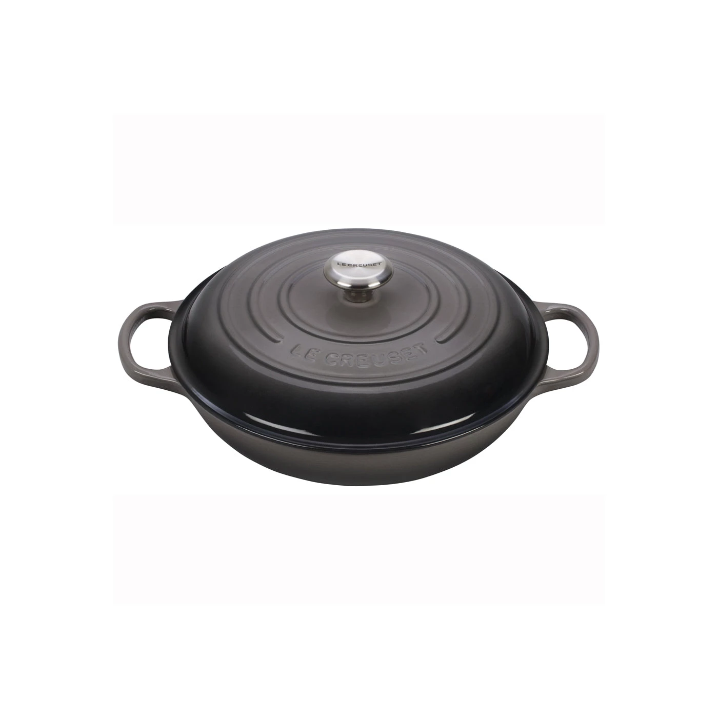 Le Creuset 3 3/4 Qt. Signature Braiser W/Stainless Steel Knob - Oyster 3 Le Creuset 3 3/4 Qt. Signature Braiser W/Stainless Steel Knob - Oyster
