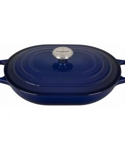 Le Creuset 3 3/4 Qt. Signature Oval Casserole W/Stainless Steel Knob- Indigo Bakers & Casseroles