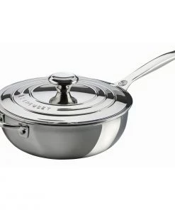 Saucepans & Sauciers Le Creuset 3.5 Qt. Saucier Pan With Lid & Helper Handle - Stainless Steel