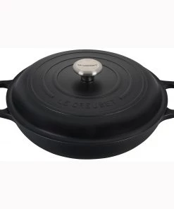 Le Creuset 3.5 Qt. Signature Braiser W/Stainless Steel Knob - Licorice Dutch Ovens & Brasiers