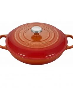 Le Creuset 3 3/4 Qt. Signature Braiser W/Stainless Steel Knob - Flame Dutch Ovens & Brasiers