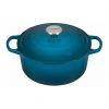 Le Creuset 4 1/2 Qt. Signature Round Dutch Oven W/Stainless Steel Knob - Deep Teal Dutch Ovens & Brasiers