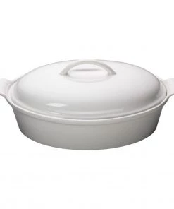 Bakers & Casseroles Le Creuset 4 Qt. (14") Heritage Covered Oval Casserole - White