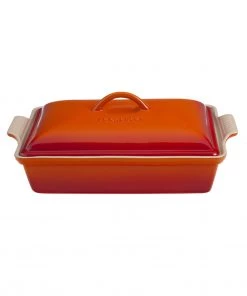 Le Creuset 4 Qt. (12" X 9") Heritage Covered Rectangular Casserole - Flame
