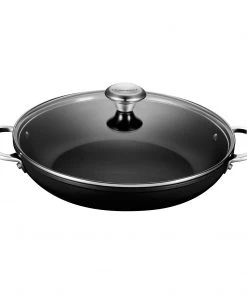 Le Creuset 4 Qt. Shallow Casserole/Braiser W/Stainless Steel Knob-Glass Lid - Toughened Nonstick PRO Dutch Ovens & Brasiers