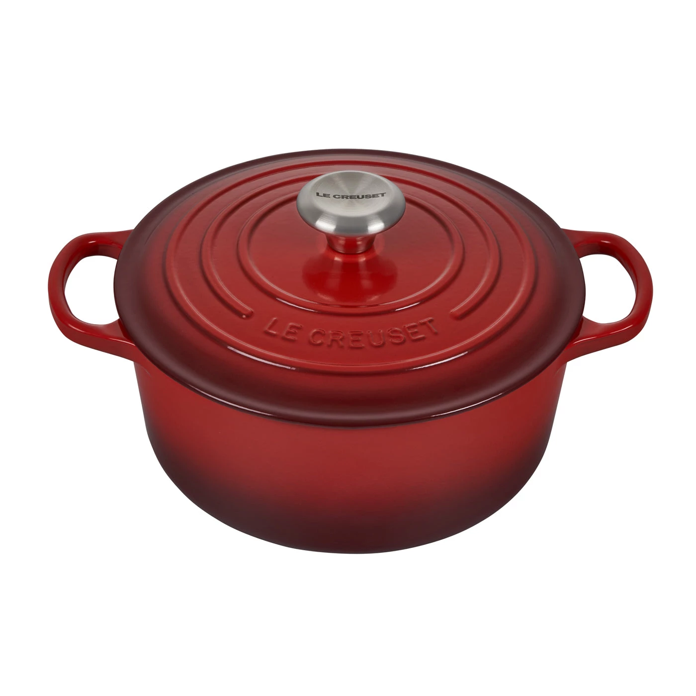 Le Creuset 4 1/2 Qt. Signature Round French Oven W/Stainless Steel Knob - Cherry Dutch Ovens & Brasiers 3 Le Creuset 4 1/2 Qt. Signature Round French Oven W/Stainless Steel Knob - Cherry Dutch Ovens & Brasiers