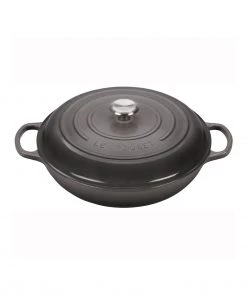 Le Creuset 5 Qt. Signature Braiser W/Stainless Steel Knob - Oyster Dutch Ovens & Brasiers
