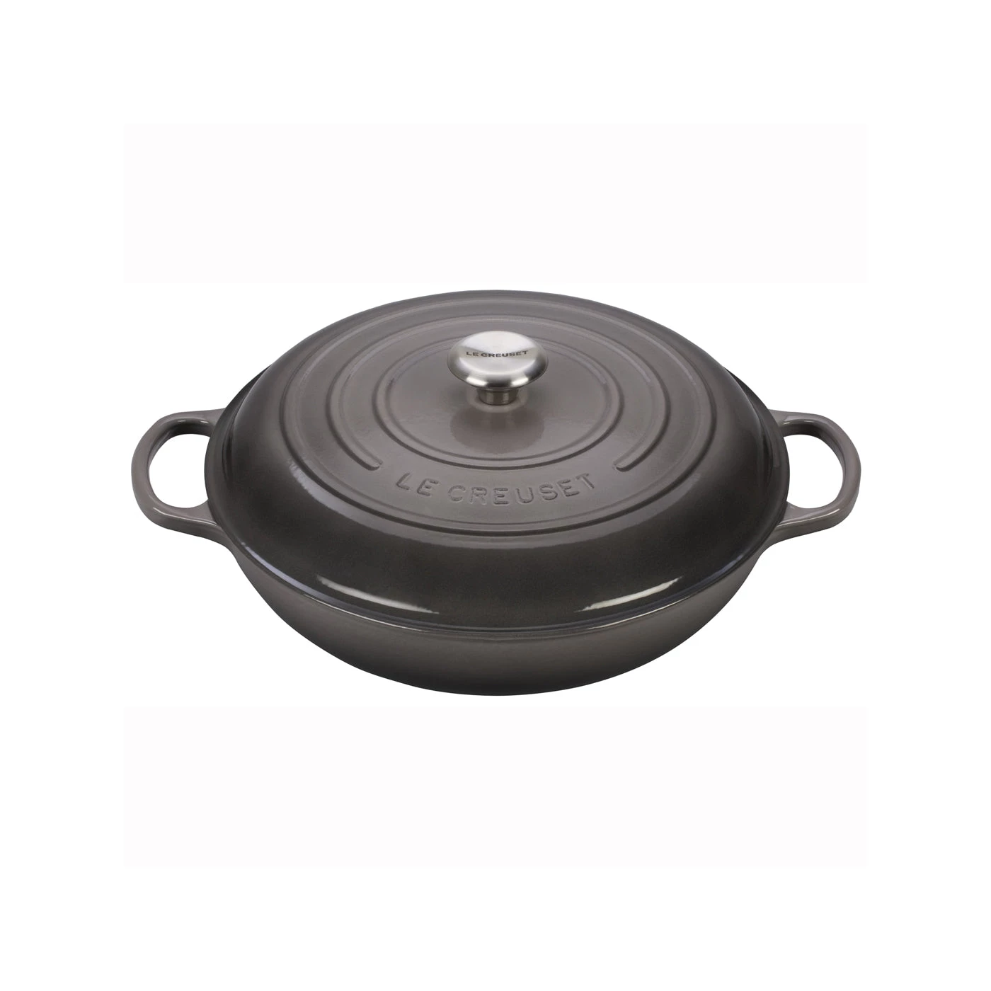 Le Creuset 5 Qt. Signature Braiser W/Stainless Steel Knob - Oyster Dutch Ovens & Brasiers 3 Le Creuset 5 Qt. Signature Braiser W/Stainless Steel Knob - Oyster Dutch Ovens & Brasiers