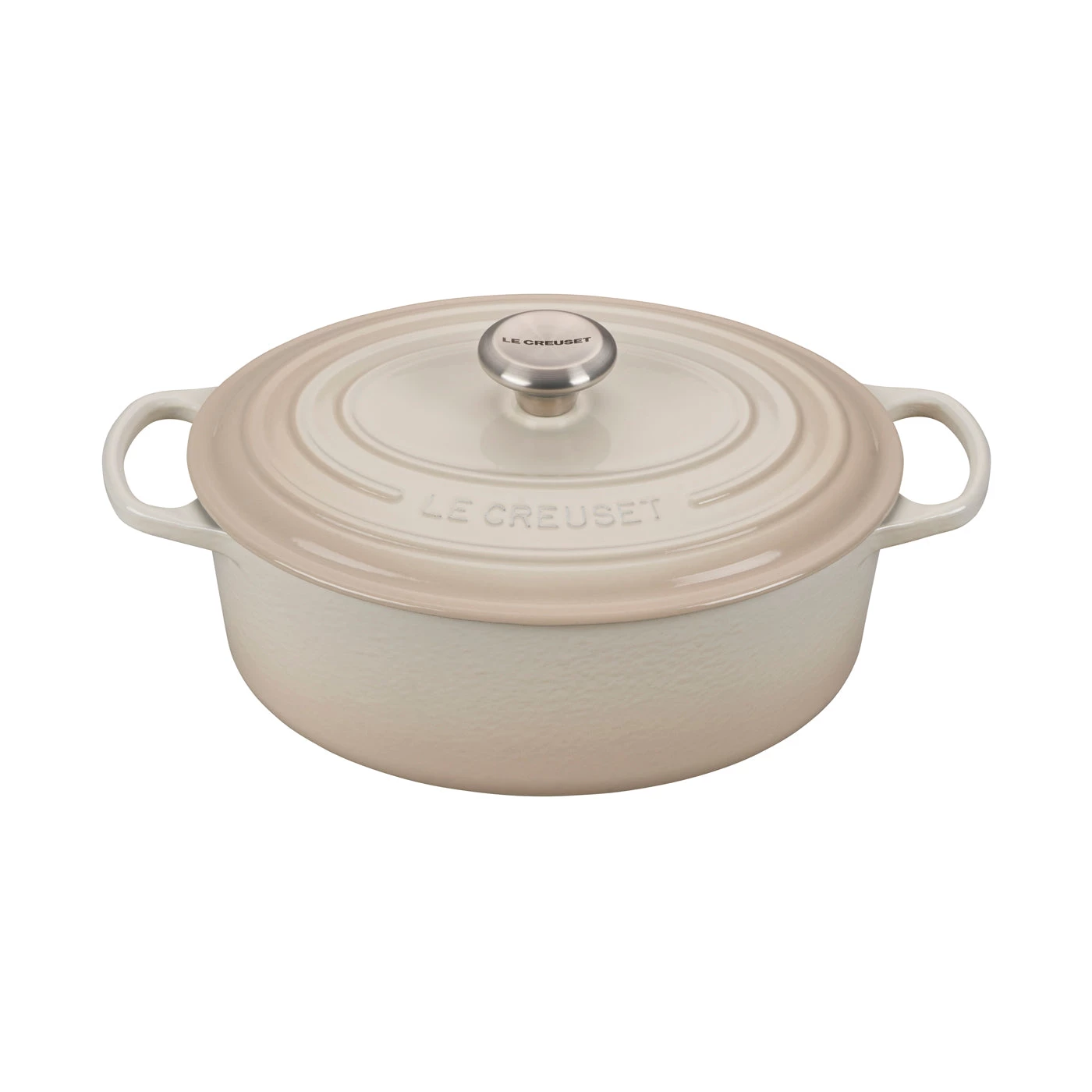 Dutch Ovens & Brasiers Le Creuset 5 Qt. Signature Oval Dutch Oven W/Stainless Steel Knob - Meringue 3 Dutch Ovens & Brasiers Le Creuset 5 Qt. Signature Oval Dutch Oven W/Stainless Steel Knob - Meringue