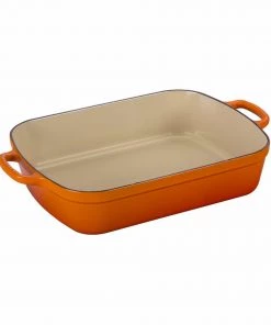 Le Creuset 5 1/4 Qt. (10" X 15 3/4") Signature Rectangular Roaster- Flame